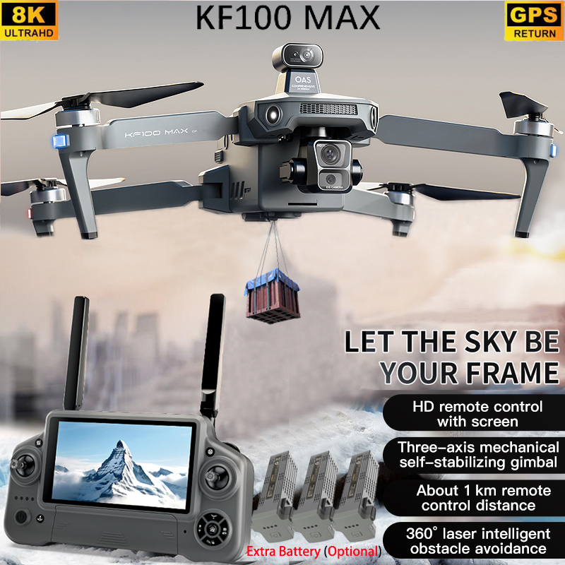 Drone Gimbal 3 Axis - KF100 MAX GPS Drone 4K Kamera